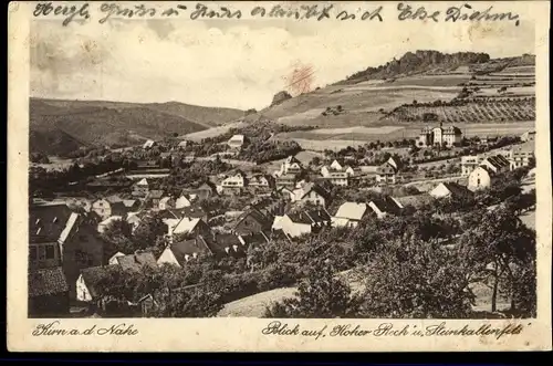 Ak Kirn an der Nahe in Rheinland Pfalz, Totalansicht vom Ort, Hoher Beck, Steinkallenfels