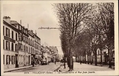 Ak Villejuif Val de Marne, La Gendarmerie et Rue Jean Jaurès