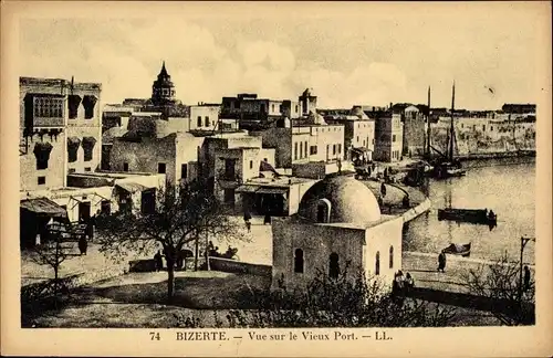 Ak Bizerte Tunesien, Vue sur le Vieux Port