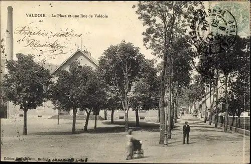 Ak Valdoie Territoire de Belfort, La Place et une Rue de Valdoie