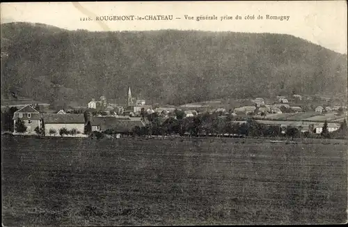 Ak Rougemont le Chateau Territoire de Belfort, Vue générale prise du cote de Romagny