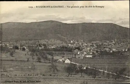 Ak Rougemont le Chateau Territoire de Belfort, Vue générale prise du cote de Romagny