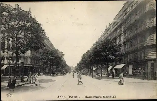 Ak Paris XI., Boulevard Voltaire