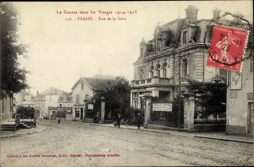 Ak Fraize Lothringen Vosges, Rue de la Gare, Grand Hotel