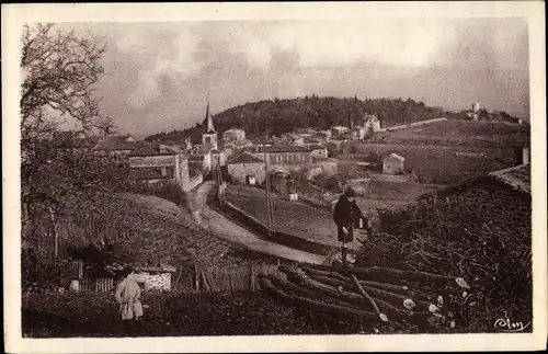 Ak Montmelas Rhône, Vue generale, Blick auf den Ort