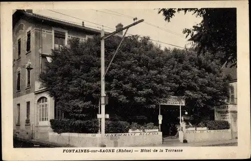 Ak Fontaines sur Saone Rhône, Hotel de la Terrasse