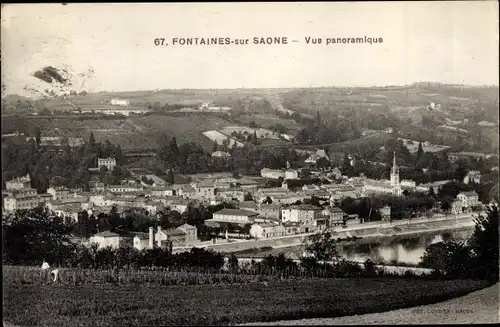 Ak Fontaine sur Saone Rhône, Blick auf den Ort, Umgebung