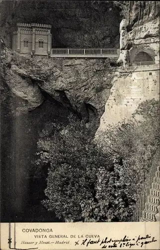 Ak Covadonga Asturien Spanien, Vista general de la Cueva