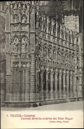 Ak Toledo Kastilien La Mancha Spanien, Costado derecho exterior del Altar Mayor