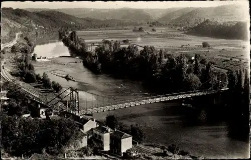 Ak Castelfranc Lot, Vue generale, pont