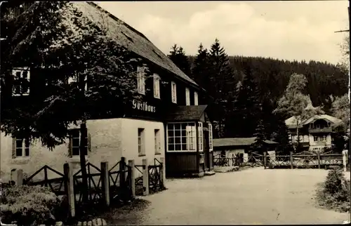 Ak Waldbärenburg Altenberg im Erzgebirge, Seitenblick auf das Gasthaus Riedelmühle