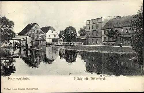 Ak Czarne Hammerstein Westpreußen, Mühle mit Mühlenteich