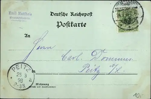 Mondschein Ak Bremerhaven, Partie in der Fährstraße