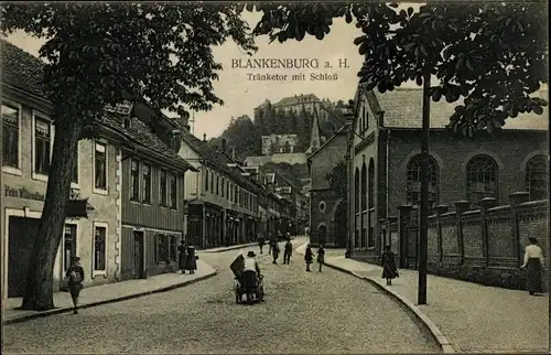 Ak Blankenburg am Harz, Tränketor mit Schloss