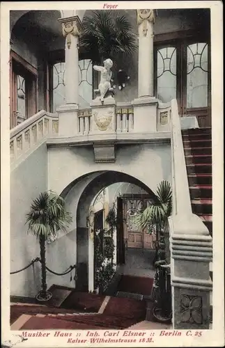 Ak Berlin, Inneres des Musiker Hauses, Foyer, Kaiser Wilhelm Straße 18