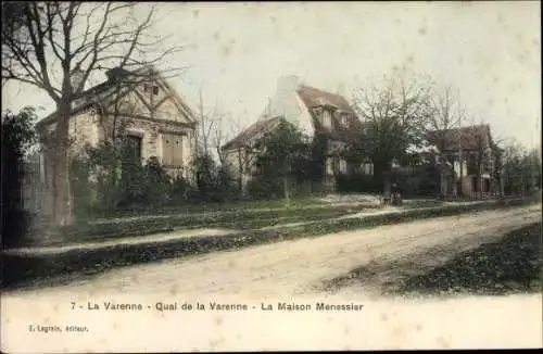 Ak La Varenne Val de Marne, Quai de la Varenne, la Maison Menessier