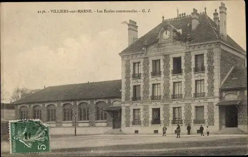 Ak Villiers sur Marne Val de Marne, Les Ecoles Communales, Schule, Kinder