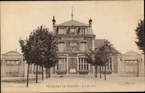 Ak Villeneuve Triage Val de Marne, Les Ecoles, Schule