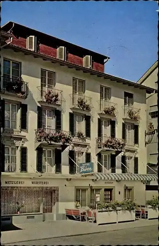 Ak Interlaken Kt. Bern Schweiz, Hotel Bären, Straßenansicht