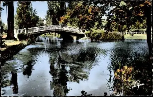 Ak Le Vésinet Yvelines, Le Pont des Ibis, étang