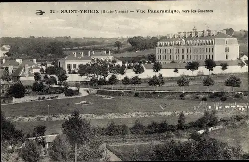 Ak St. Yrieix Haute-Vienne, Vue panoramique, vers les caserne