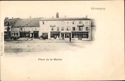 Ak Giromagny Territoire de Belfort, Place de la Mairie