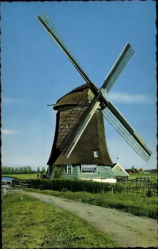 Ak Niederlande, Windmühle, De Nekker aan het Noordhollands kanaal