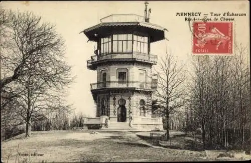 Ak Mennecy Essonne, Tour d'Écharcon, Rendez vous de Chasse