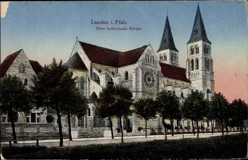 Ak Landau in der Pfalz, Neue katholische Kirche