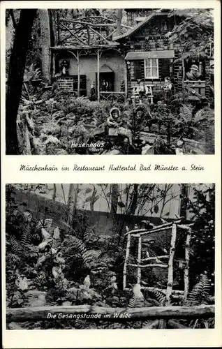 Ak Bad Münster am Stein Ebernburg Bad Kreuznach, Märchenhain im Restaurant Huttental, Hexenhaus