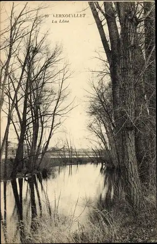 Ak Vernouillet Yvelines, La Lône, rive, abres nus