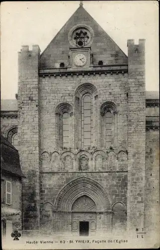 Ak St. Yrieix Haute Vienne, Facade de l'Eglise