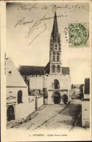 Ak Etampes Essonne, Eglise Notre Dame