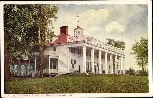 Ak Mount Vernon Viriginia USA, Washington's Mansion