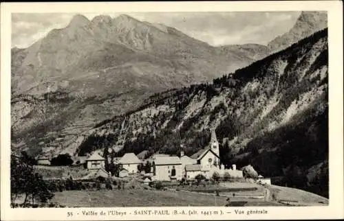 Ak Saint Paul sur Ubaye Alpes de Haute Provence, Vue Generale