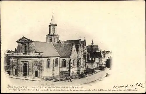 Ak Attigny Ardennes, Vue de l'Eglise