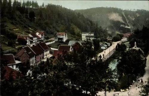 Ak Rübeland Oberharz am Brocken, Blick auf den Ort mit Umgebung