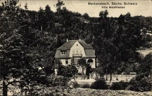 Ak Markersbach Bad Gottleuba in Sachsen, Blick zur Villa Waldfrieden