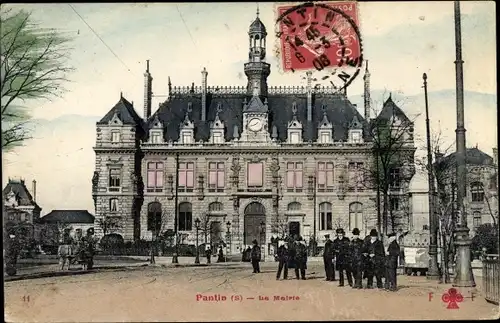 Ak Pantin Seine Saint Denis, Le Mairie, Rathaus, Frontansicht