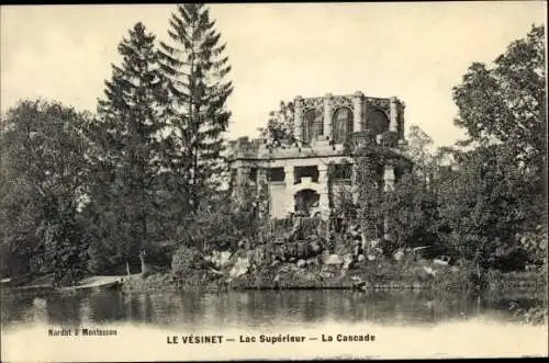 Ak Le Vésinet Yvelines, Lac Supérieur, La Cascade, vue générale