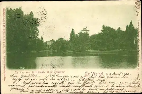 Ak Le Vésinet Yvelines, Le Lac avec la Cascade et le Réservoir