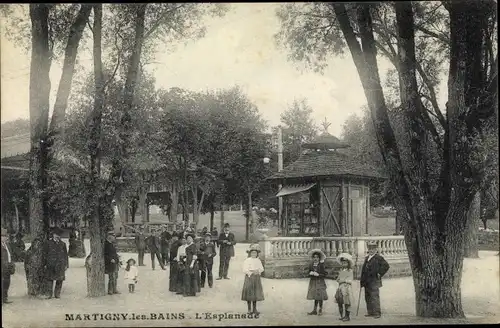 Ak Martigny les Bains Lothringen Vosges, L'Esplanade, Pavillon