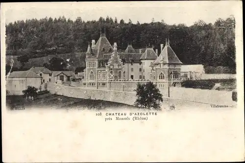 Ak Monsols environs Rhône, Chateau d'Azolette, Schloss