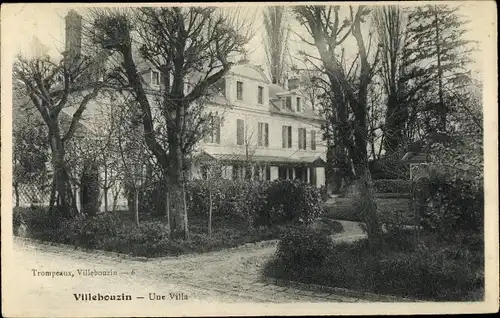 Ak Villebouzin Essonne, une villa, jardin