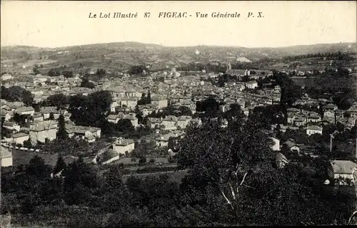 Ak Figeac Lot, Vue generale