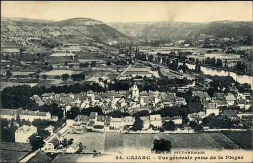 Ak Cajarc Lot, vue generale prise de la Plogne