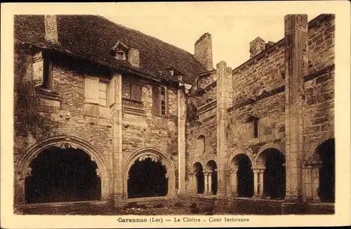 Ak Carennac Lot, Le Cloitre, Cour Interieure