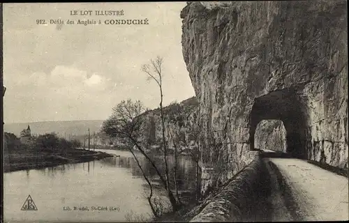 Ak Conduché Lot, Defilé des Anglais, Tunnel