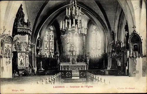 Ak Ludres Lothringen Meurthe et Moselle, Intérieur de l'Eglise