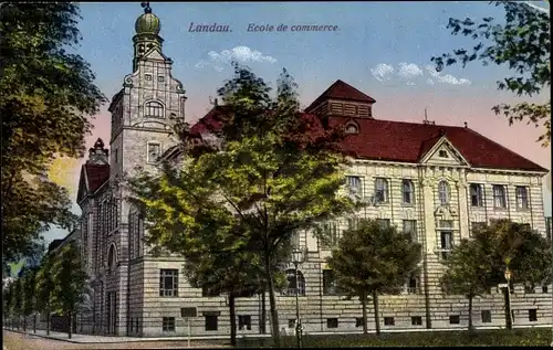 Ak Landau in der Pfalz, Ecole de commerce